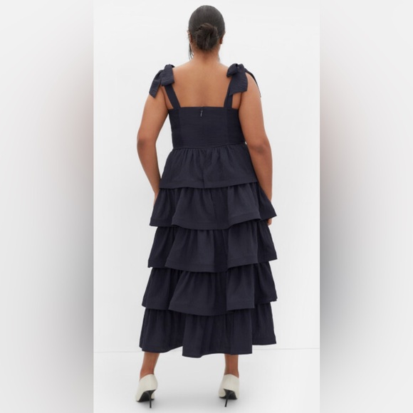 City Chic Tiered Navy Dress Size 22 - Picture 4 of 10